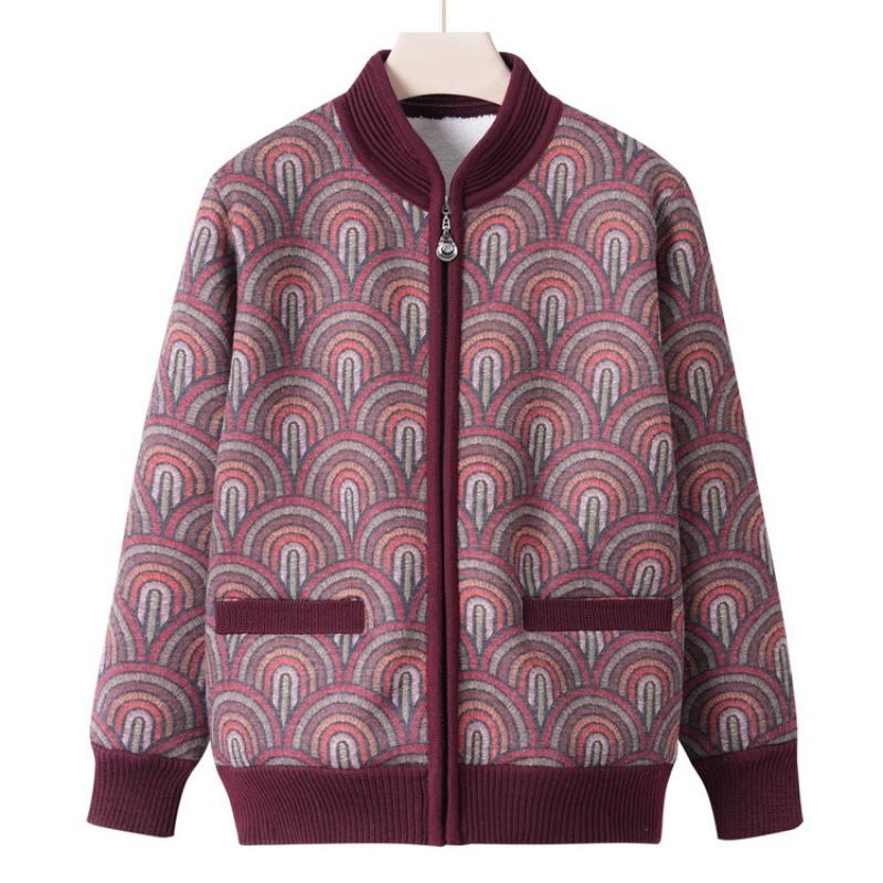 Winter knitted sweater autumn loose top women's fleece thickened autumn and winter sweater