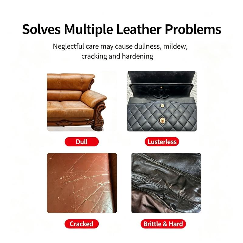 Nerzöl Lederpflege– Premium Pflegecreme für Handtaschen, Jacken, Sofas, Autositze, Stellt Weichheit und Glanz Wieder her Wasserdichter Schutz