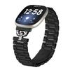 Colored Watch Strap for Fitbit Versa 3/Sense Metal Band D-Shape Rhinestones Decor 3-Bead