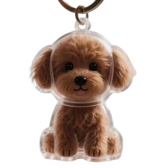 Dog Hair Collector Keychain Dog Shape Charm Keychain Memorial Storage Box Transparent Pet Fur Keepsake Capsule Memorial Gift for Pet Lovers