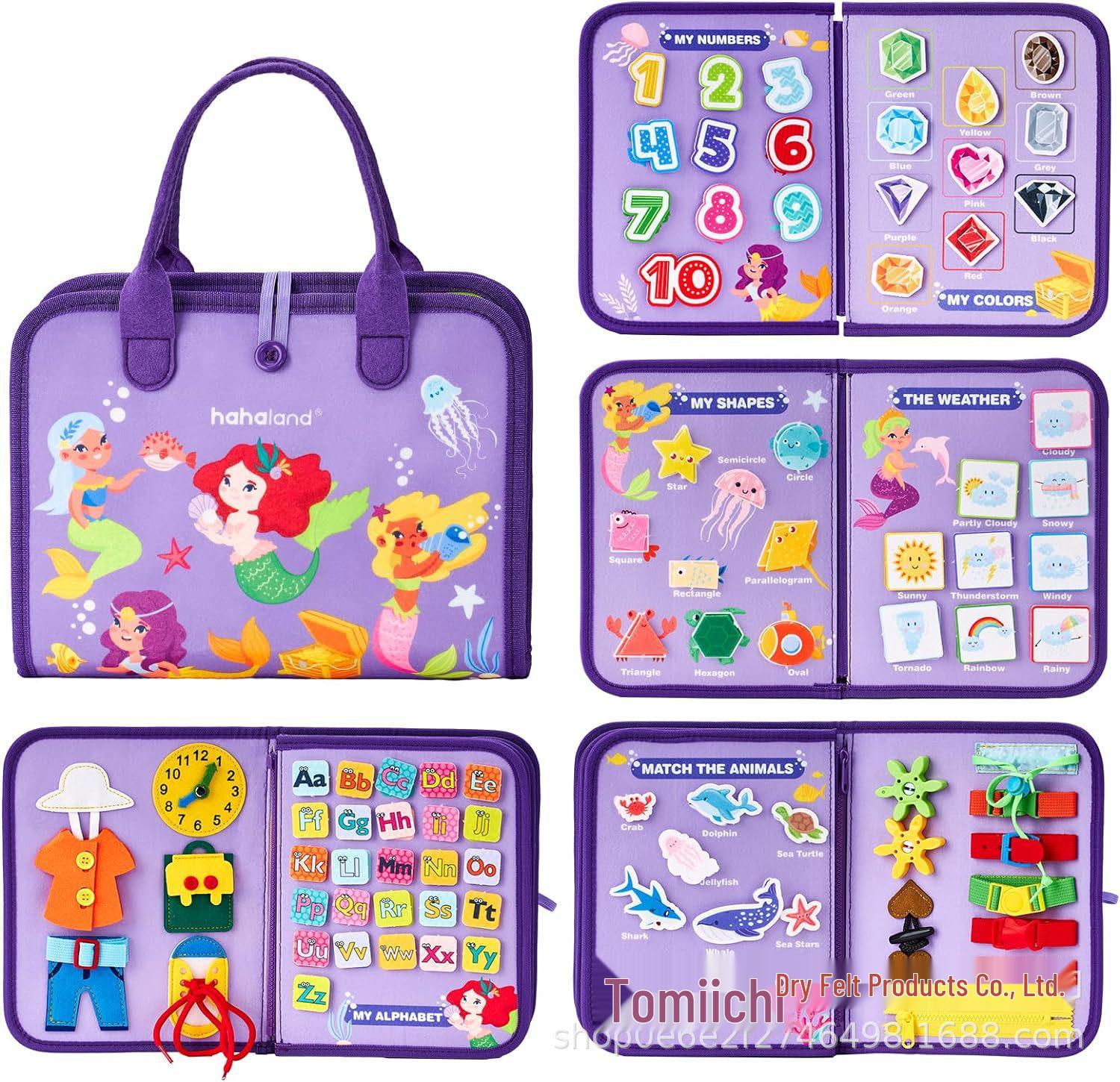 Felt Busy Board for Kids: Montessori Early Education Learning Bag