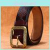 Belt Leather Premium Brass Pin Buckle Trendy Waist Accessory Decoration Daily