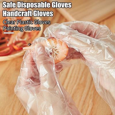 200 Stück Einweghandschuhe aus transparentem Kunststoff, Latex, puderfrei, für den Heimgebrauch und die Arbeit, sichere Handschuhe zum Kochen, Reinigen, Malen