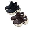 Leather Dad Shoes Women's 2025 Autumn New Popular Thick Soles Increase Height and Show Feet Small Versatile Sports and Leisure Shoes Women's Shoes