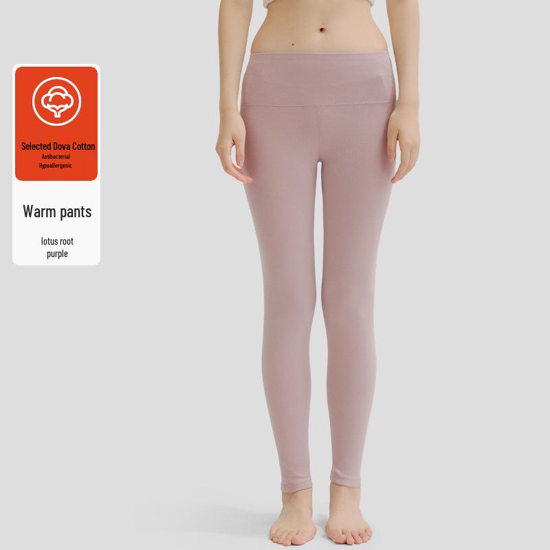 Women's High-Waist Pure Cotton Warm Autumn Trousers - Inner Lined, Large Size, Thin Wool Base.