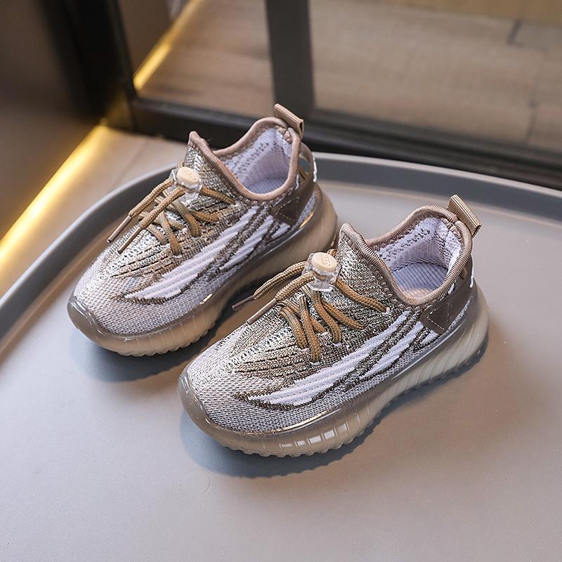 Spring and Autumn Children's Ultra-light Soft-soled Comfortable Boys and Girls Fashion Breathable Flying Knit Sports Shoes