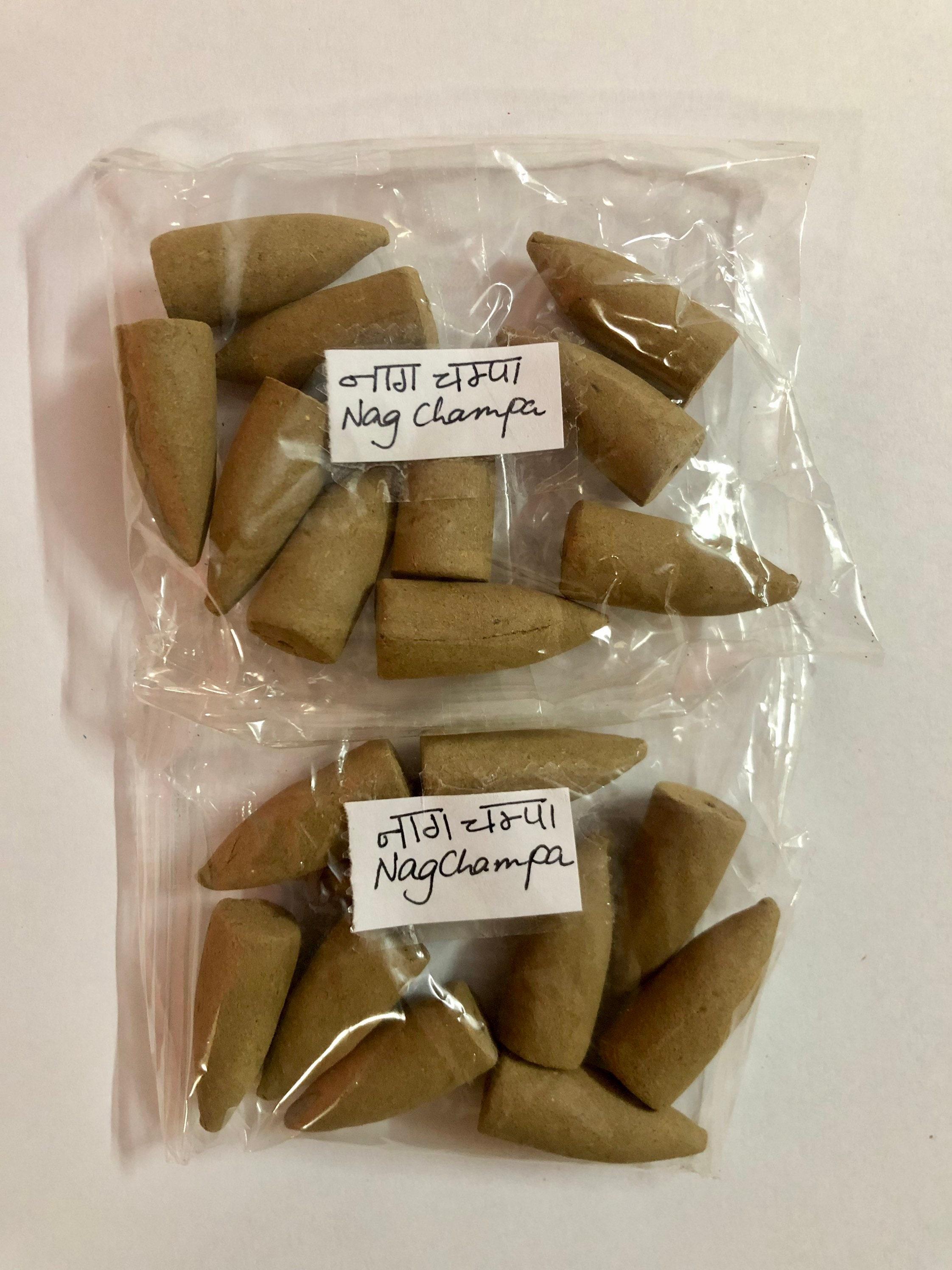 20 Pc Backflow Cones 1.3   Indian Nagchampa Fragrance DHOOP Incense Cones Meditation Puja Yoga traditionally handmade F/S Pack of 1