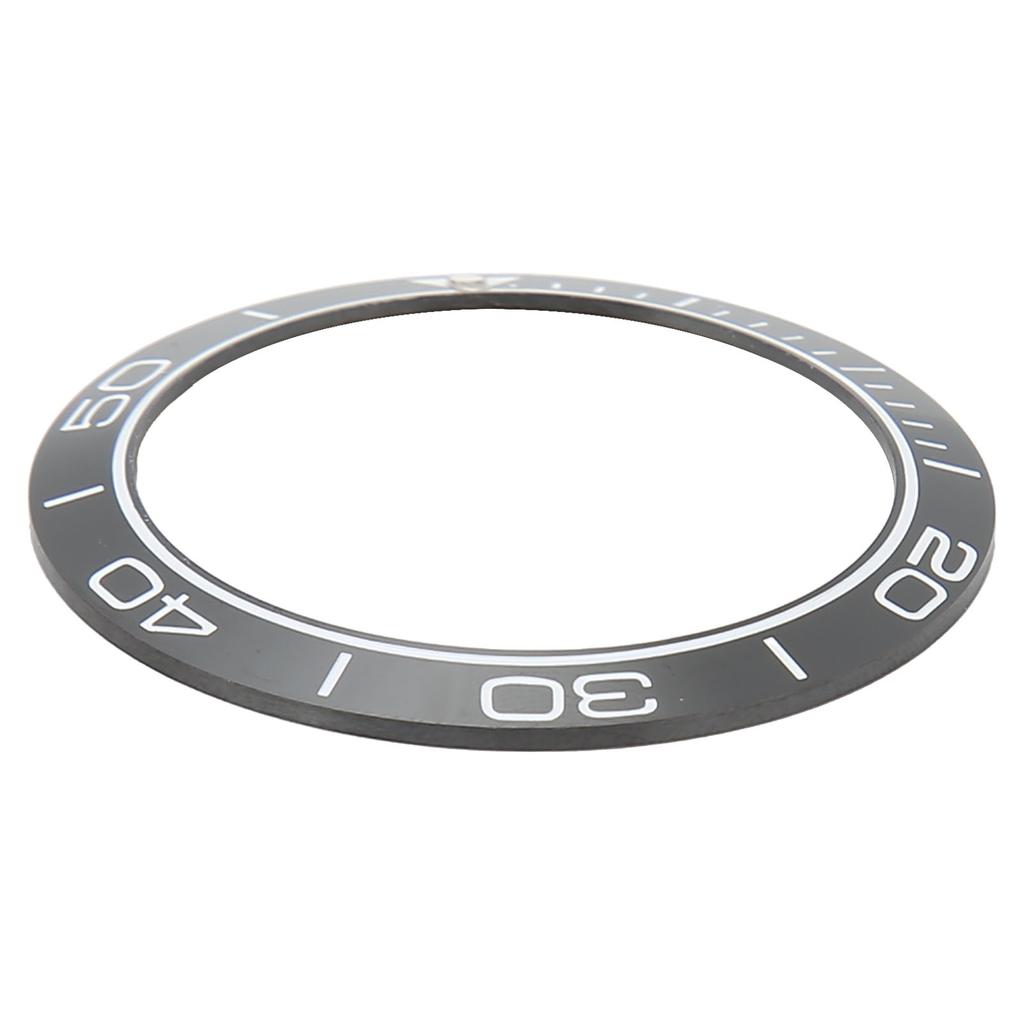 Watch Bezel Insert 41.5mm Ceramic Watch Bezel Ring Repair Replacement Accessory for Watchmaker Black Base White Digit