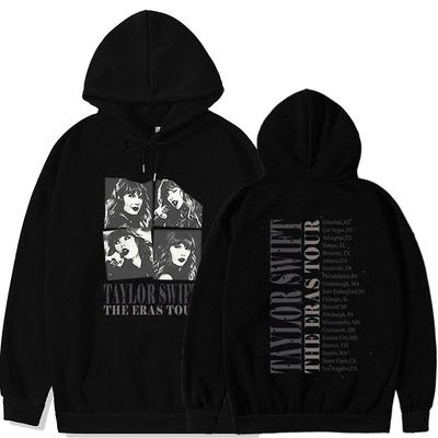 Taylor Swift Era Tour Print Hoodie Damen Lässig Lockerer Schnitt Langarm Sweatshirt Herbst Winter Alltagsbekleidung