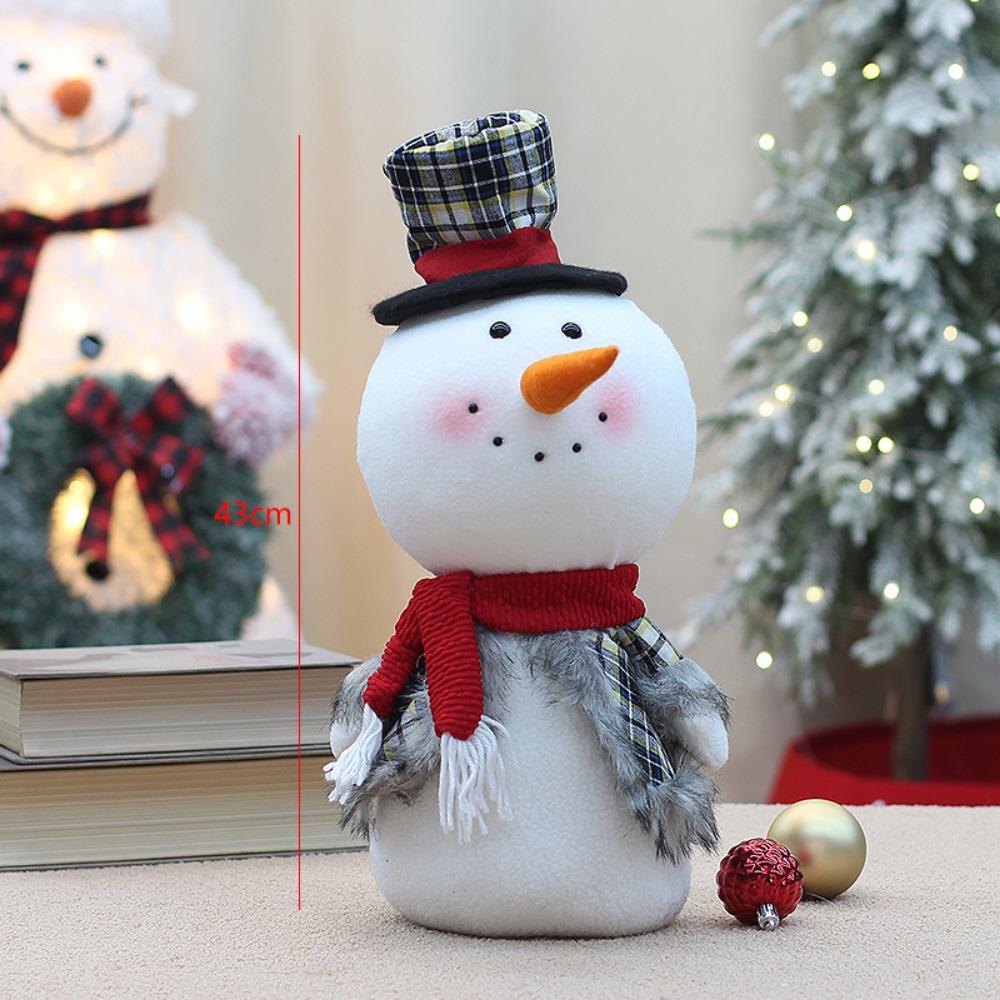 Funny Christmas Snowman Doll Cartoon Cute Snowman Figure  Home Decoration