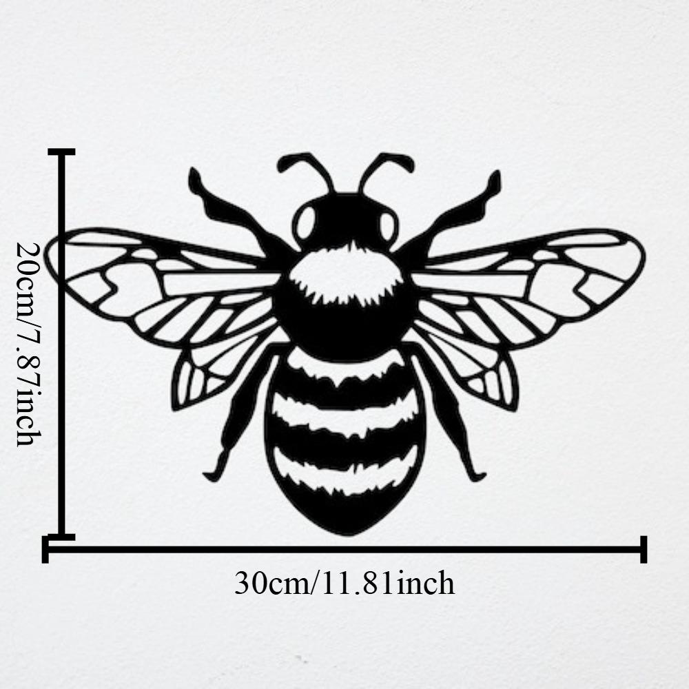 

3D Metal Bumble Bee Wall Art, Handmade Insect Decor for Porch, Garden, Farmhouse Living Room 12in чёрный