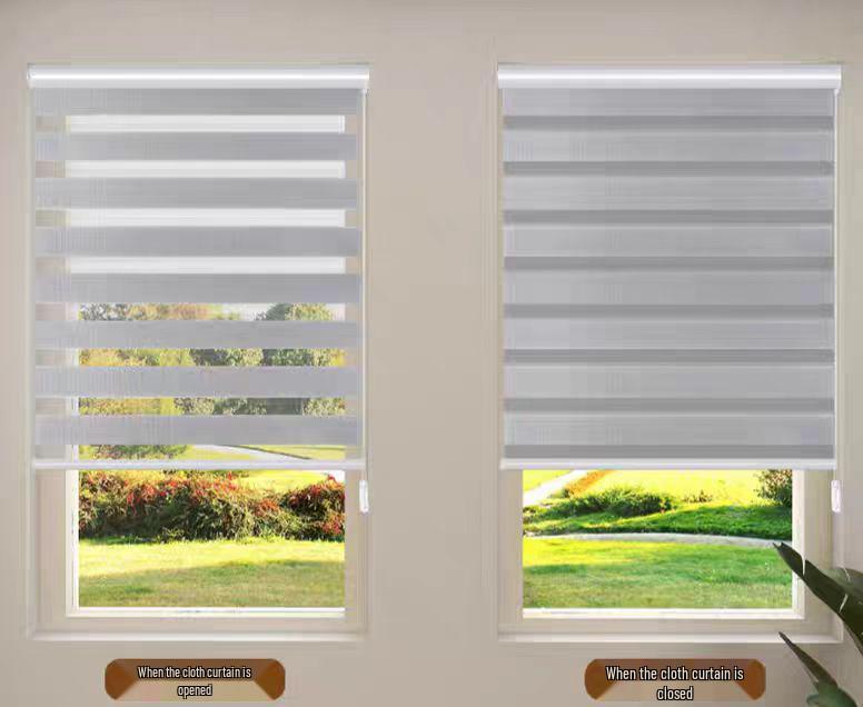 Versatile Solid Color Zebra Blinds: Heat-Insulating, Sheer Curtains, Venetian & Roller Options