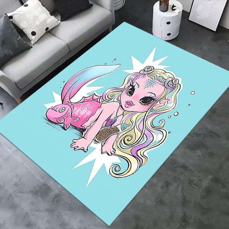 Tappetino Sedia Sirena Monster High Decorazione Casa Fantasy, Tappeto Divano, Tappeto Ufficio Regalo per Camera da Letto, Soggiorno, Varie Stanze