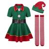 2025 Girl Boy Christmas Elf Costumes Santa Claus Suit Festival Halloween Cosplay Sets Green Elves Clothes