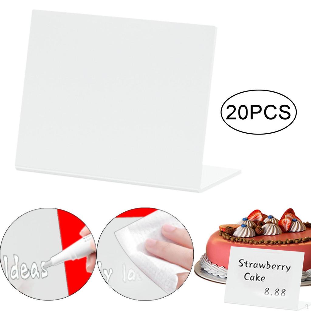 20 Acrylic Chalkboard Signs for Tabletop Use L Shaped Place Cards Events