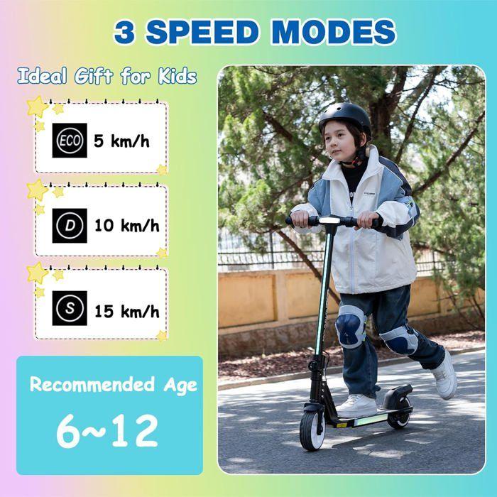 RCB Elektrická koloběžka pro děti 220W – 6,5" Kola – 15 km/h – Skládací – Dojezd 6-10 km – Černá