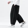 2024 Spring Men's Plus Size Wide Leg Lantern Harem Pants - Solid Color, Loose Fit, Casual Cargo Style