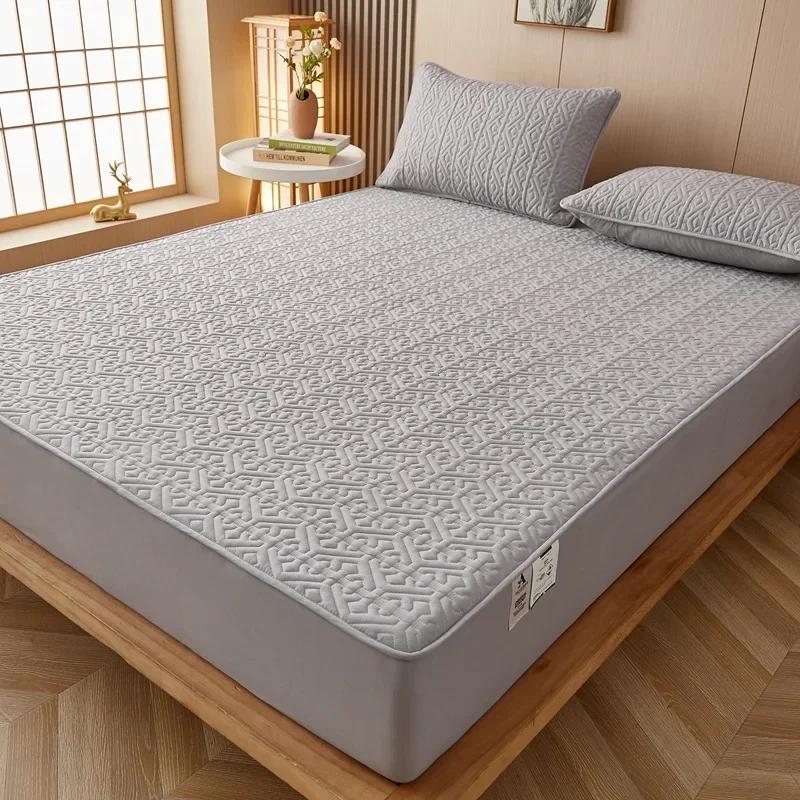 Pure Cotton Quilted Mattress Pad Topper Customized Anti-bacterial Queen King Size Bed Pad Protector Cover Without Pillowcase