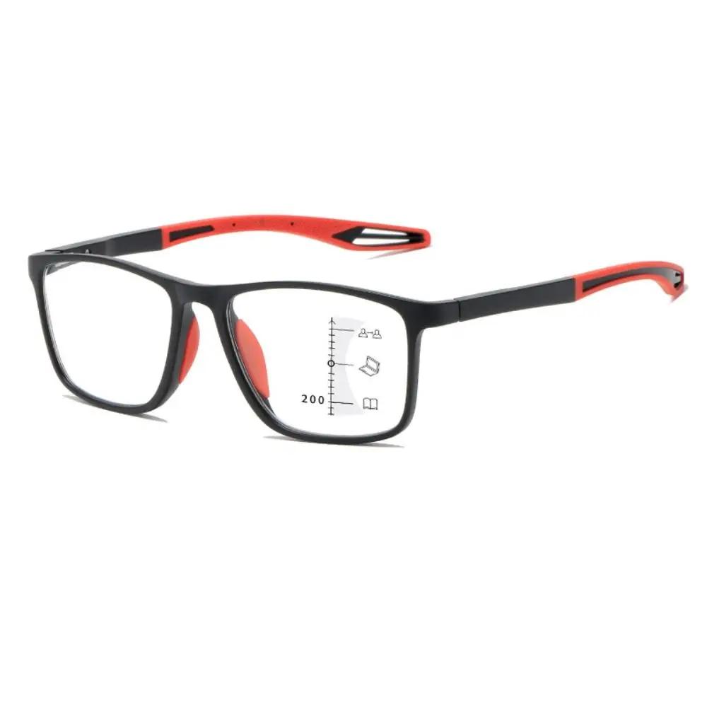 Neue Sportbrille Blaulichtfilter Multifokale Lesebrille Herren Damen Gleitsicht Großrahmen Optische Altersweitsicht Brille