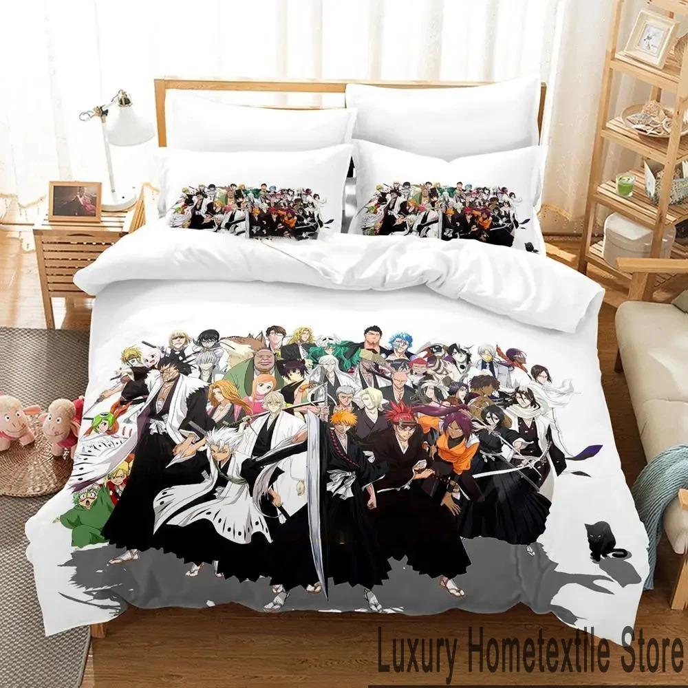 Anime Bleach Kurosaki Ichigo Bedding Set Duvet Cover Bed Set Quilt Cover Pillowcase Comforter king Queen Size Boys