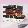 Womens Simple Style Denim Belt Pu Material With Metal Pin Closure For Daily Fashion