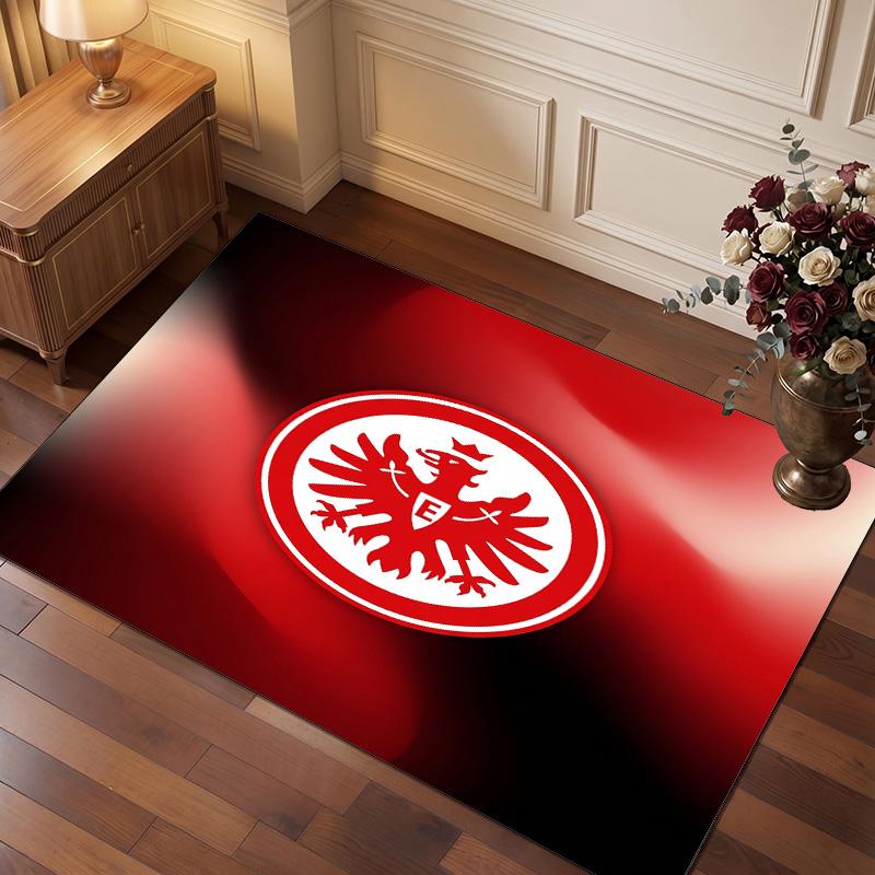 Eintracht Frankfurt Football Print Crystal Velvet Rug, Comfortable Water Absorbent Non Slip Indoor Floor Carpet