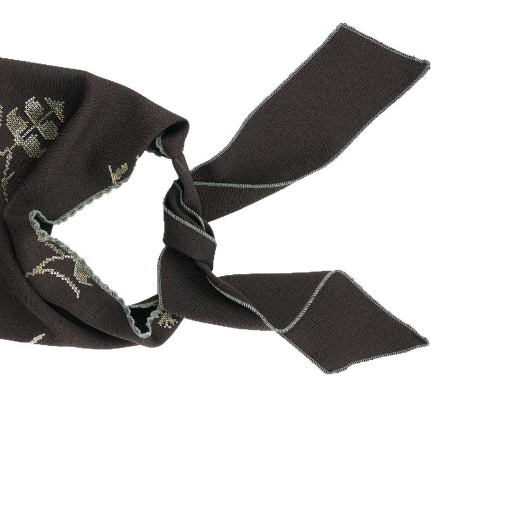 Elegant European Retro Rose Linen Triangle Scarf - Women's Versatile, Thin Neck Protection Style