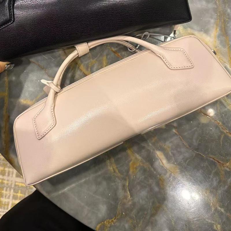 Europäischer & Amerikanischer Stil Echtes Leder Damen Crossbody Baguette Tasche - Modisches Erstschicht-Rindsleder für Pendeln & Streetstyle