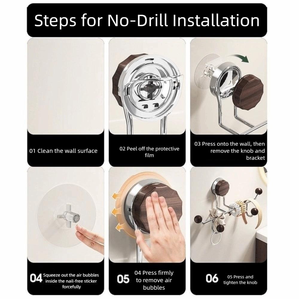 Wall-mounted Headband Storage Rack Suction Cup Corner Hanger Door Rear Hooks Key Ring