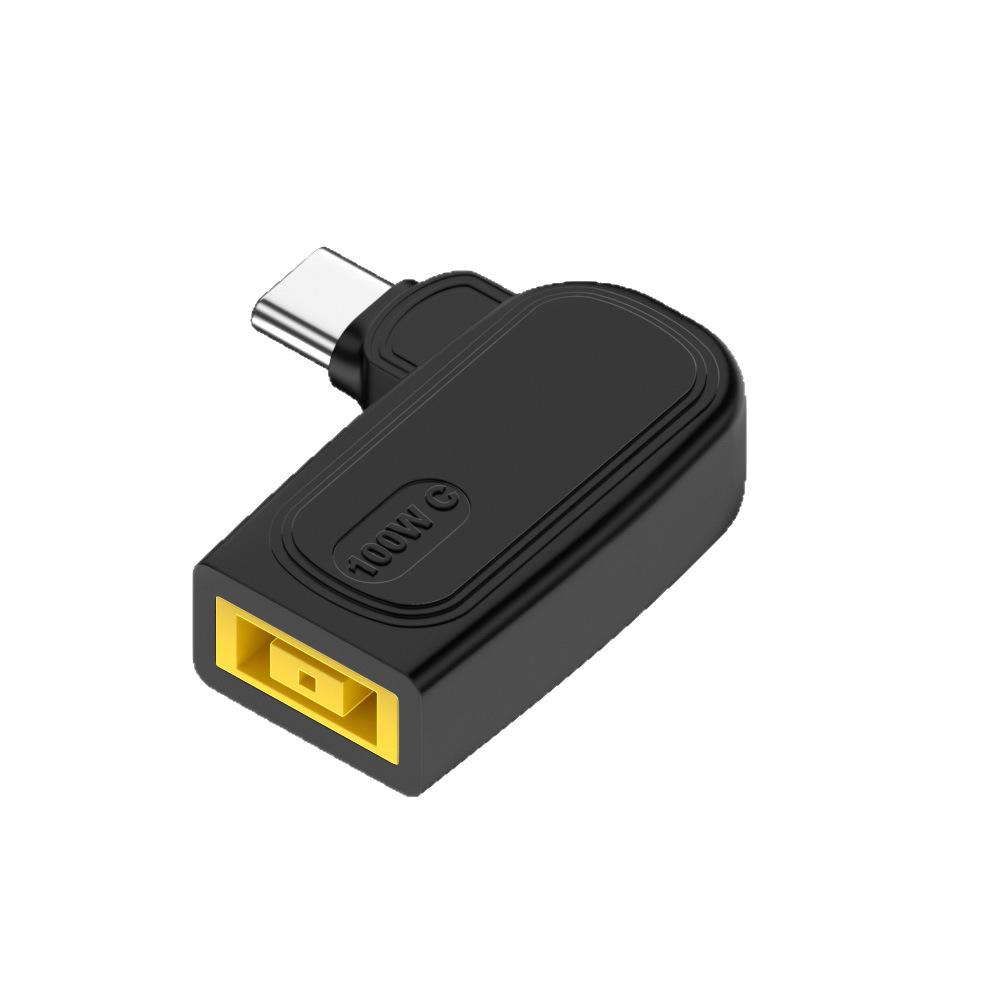 2Pcs DC Female to Type-C Male Adapter PD 100W, Lenovo Square Input to USB C Charging Converter for Laptop