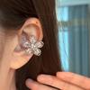 Hollow Zircon Flower Clip Earrings for Women Exquisite Sweet Floral Ear Cuffs Vintage Cartilage Earrings Versatile Jewelry Gift
