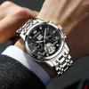 OLEVS Men's Automatic Watch Black Stylish Waterproof Calendar Display Business Fashion Timepiece