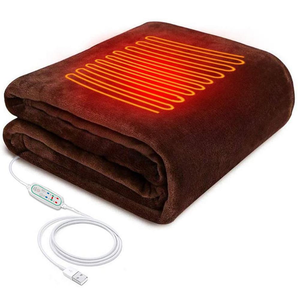 Car Heated Blanket 12V Winter Warm Smart Temperature Electric Heated Blankets Car Cigarette Lighter Plug Travel Heated Blanket
