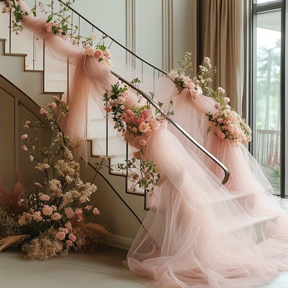 Wedding Arch Draping Fabric Sheer Mesh Gauze for Easter Bridal Shower Backdrop Outdoor Party Arches Church Ceremony Decoration