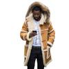 Giacca Invernale Spessa Calda in Pile da Uomo Giovane Casual Slim Fit con Cappuccio e Revers