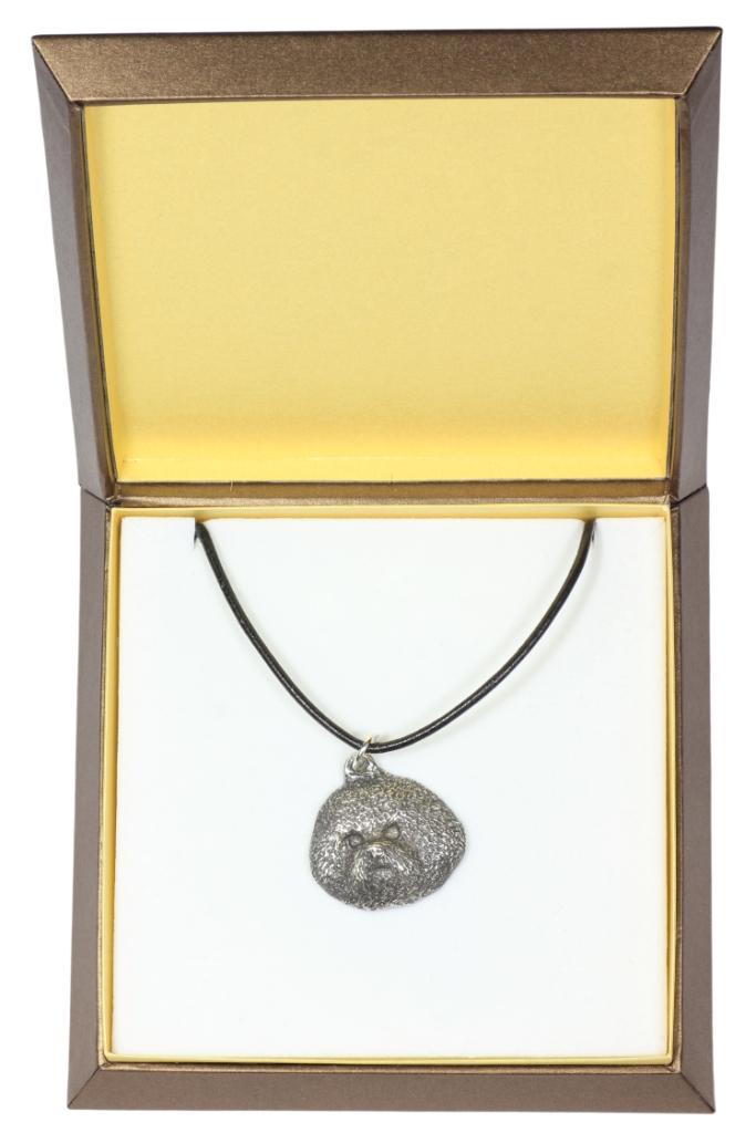 

Bichon Frise, Bichon Tenerife, Bichon a poil frize - намисто з собакою в подарунковій упаковці, посріблений медальйон для віяла собаки, ефектний кулон від бренду Art-Dog срібний