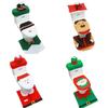 Festliches Weihnachts-WC-Sitzbezug-Set mit Weihnachtsmann-, Schneemann- und Rentiermotiven