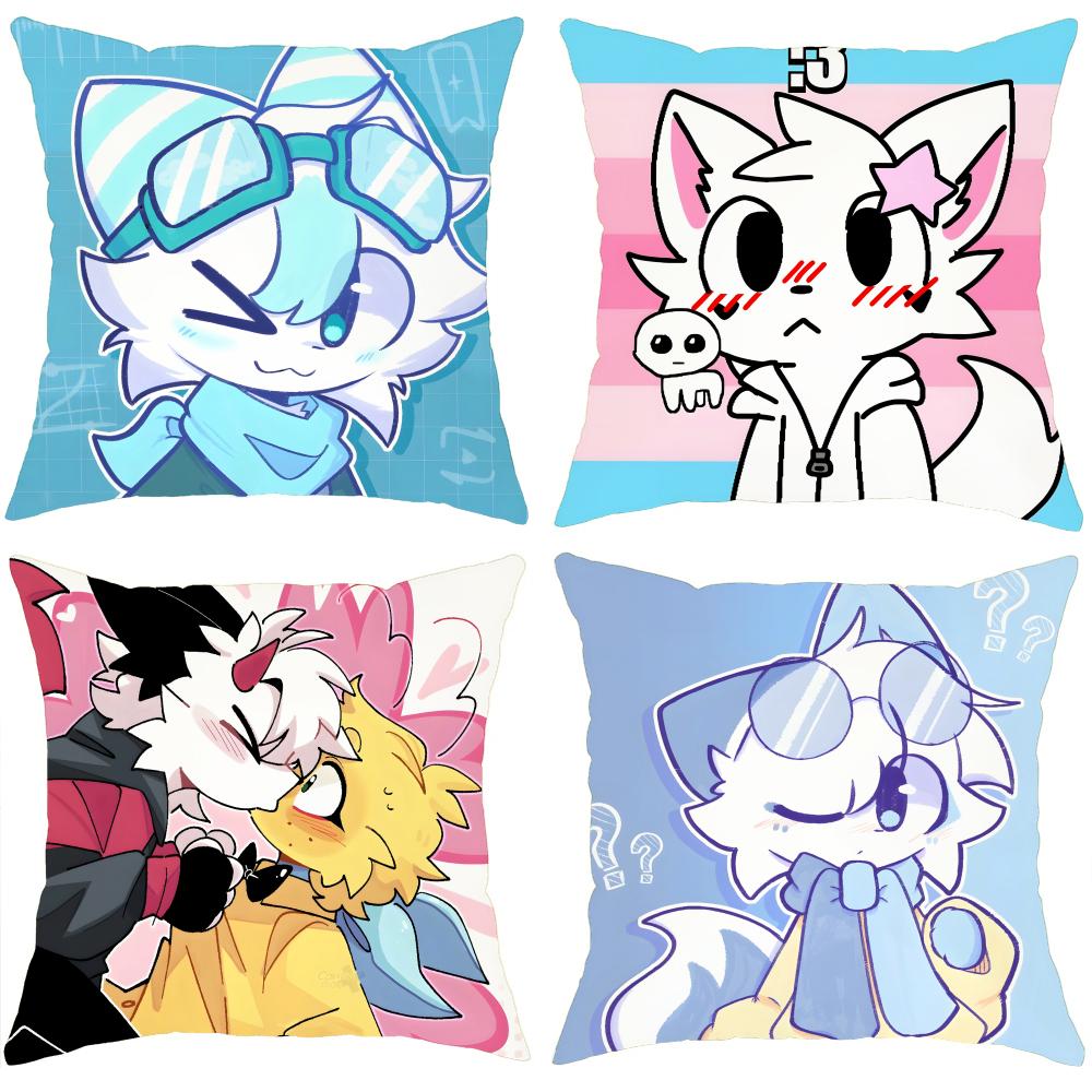 Cartoon F-Furry F-fandom Cushion Cover Comfortable Reversible Pillow Cover Ideal for Car Sofa Bedroom & Beyond