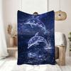 Enchanting Dolphin Cosmic Starry Night Blanket Soft Throw Blanket for Home Bedroom Bed Sofa Picnic Travel Office Blanket Gift
