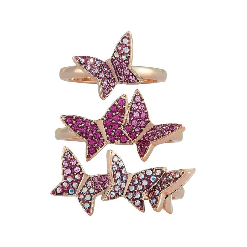Swarovski Butterfly design crystal 18k gold plated stainless steel ring women s gold 5409023 золотой