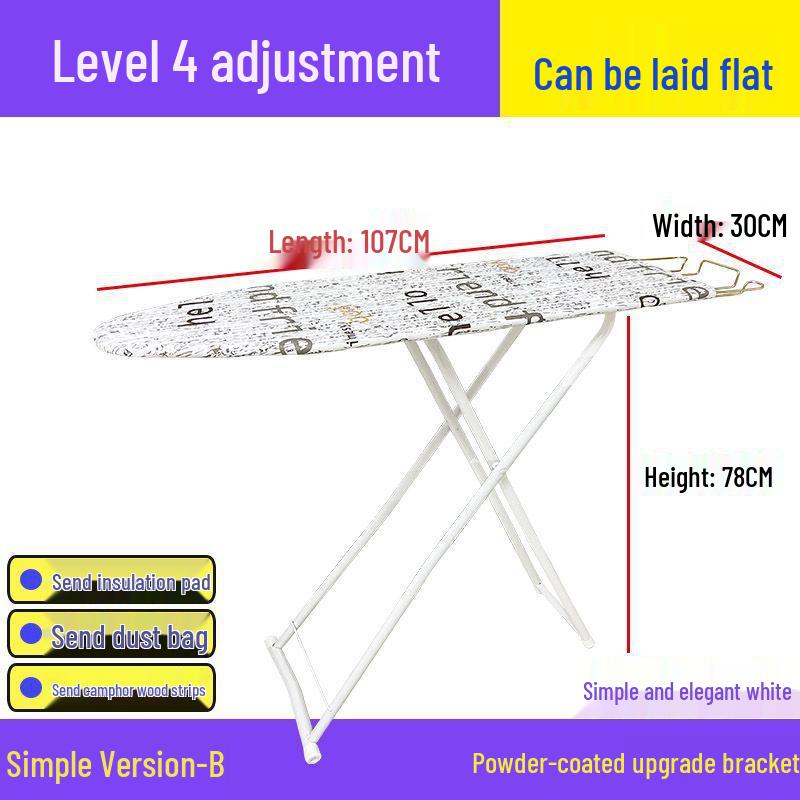 Reinforced Foldable Ironing Board with Handheld Rack - High-Grade Household Accessory