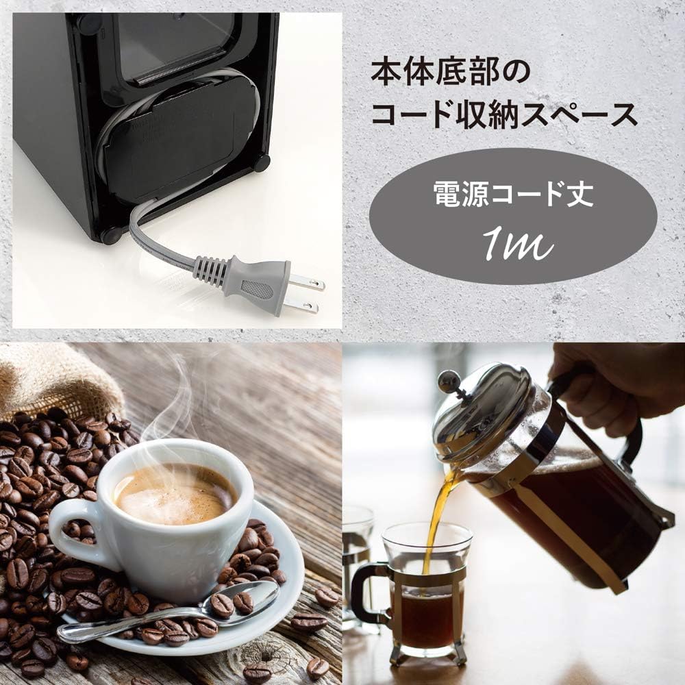 DeLonghi KG79JN Coffee Burr Makes 120g of Coffee Easy Coarse to Fine Detachable Safety Power Cord Holder Warranty with Family Registration Grinder,