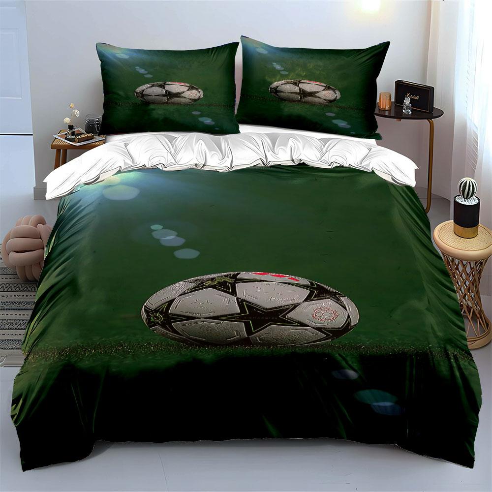 Soccer Ball On Grass. Bedding Sets Duvet Cover Sets Duvet Covers Pillowcases(1 * Duvet Cover 2 * Pillowcases, Without Duvet Insert)