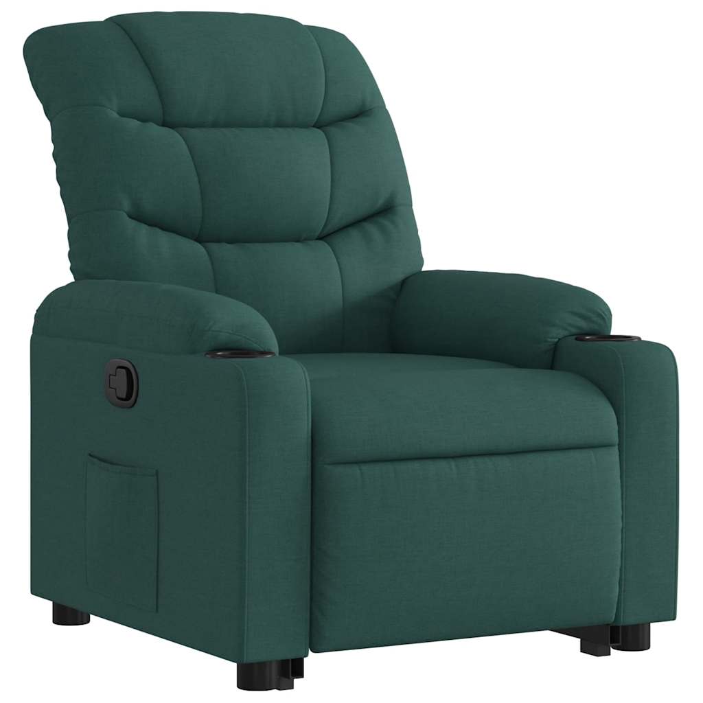 Recliner Chair with Rising Aid Dark Green Fabric