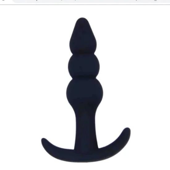 New Five-Inch Chain Black Silicone Back Court Anal Plug Back Court Pull Beads Sex Toys Anal Plug Adult Products