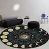 Sun Moon Constellation Round Rug Occult Astrology Carpet for Living Room Soft Kids  Bedroom Fashion Chair Rug Non-slip Floor Mat