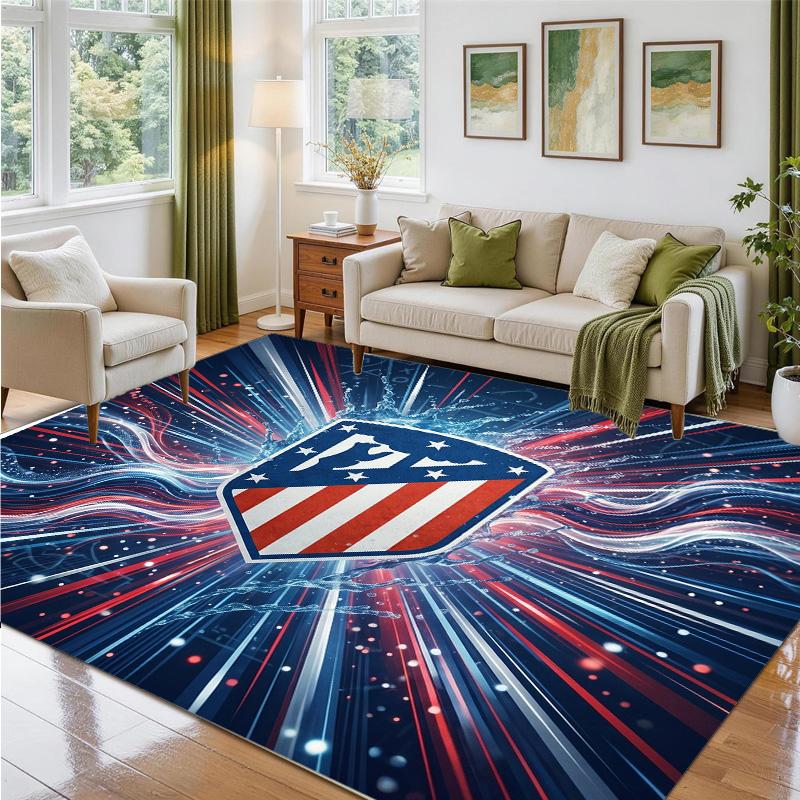 Atletico Madrid Design Kristall-Samt-Teppich Weich Dekorative Matte für Schlafzimmer Eingang