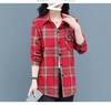 Mom's Plaid Cotton Long-Sleeve Shirt: Versatile Spring/Autumn Cardigan for Women's Fashion