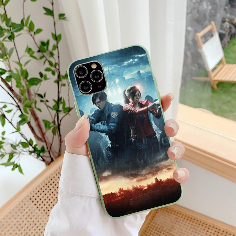 R-resident Game E-evil Phone Case For IPhone 14 11 12 13 Mini Pro Xs Max 8 7 6 6S Plus X XR Solid Candy Color Case