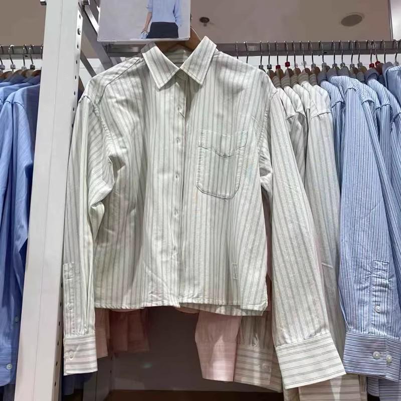 Spring 2026 Women's Oxford Boxy Shirt / Long Sleeve Casual Jacket 484928